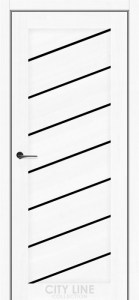 Дуб білий/Чорне скло